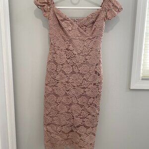 Express Blush Lace Cap Sleeve Dress - Size 00